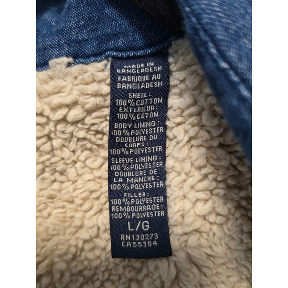 Men's Wrangler Denim‎ Sherpa Jacket Size L Blue - Picture 6 of 6